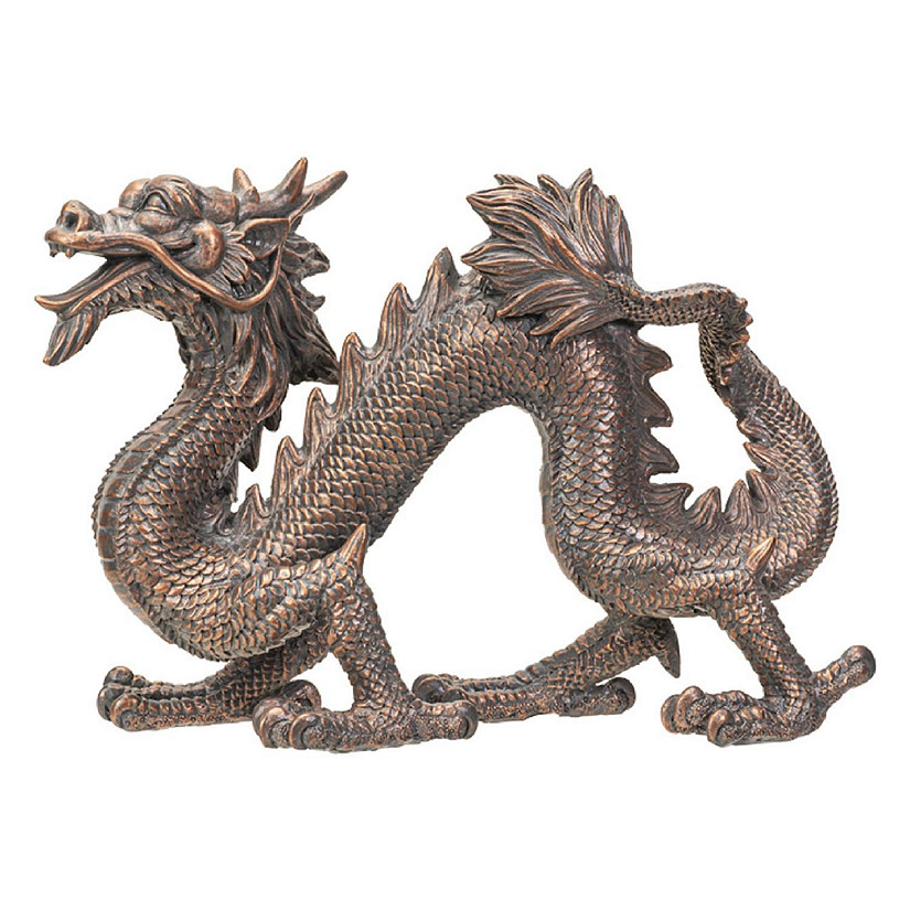 Pacific Trading Chinese Dragon Figurine 12 Inch Bronze