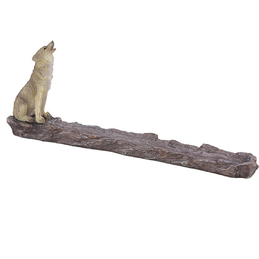 Pacific Trading Howling Wolf Incense Burner 10.9 Inch Multicolor