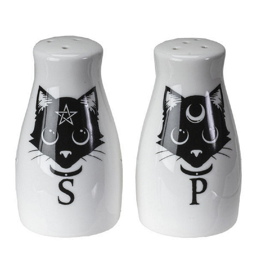 Pacific Trading Magic Cats Kitchen Ceramic Salt and Pepper Shaker Set 3.4 Inch Image