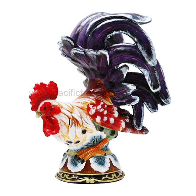 Pacific Trading Rooster Figurine Multicolor 9.5 Inch Image