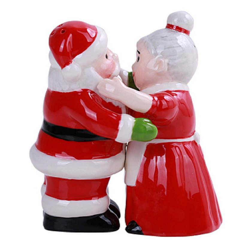 Pacific Trading Santa and Mrs Claus Hugging Salt and Pepper Shaker Set 3.5 Inch Image