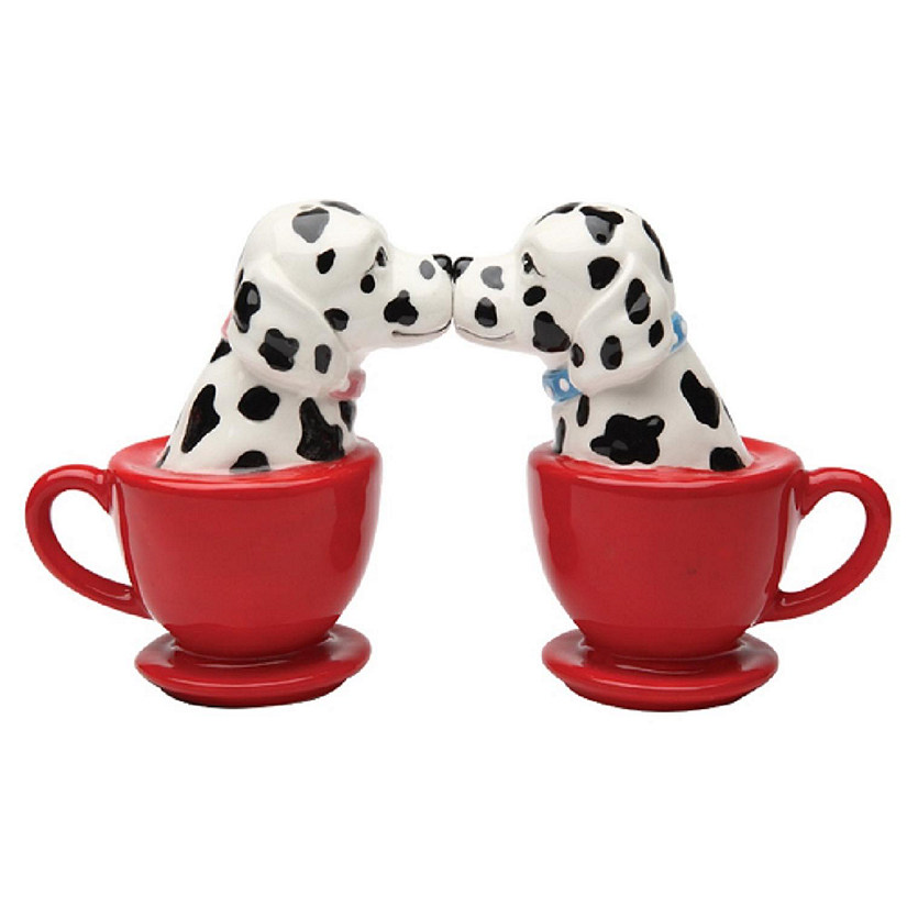 Pacific Trading Tea Cup Dalmatians Ceramic Salt and Pepper Shaker Set 3.5 Inch Image