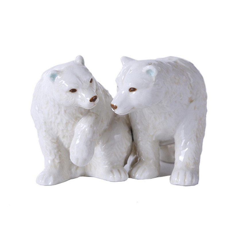 Pacific Trading White Polar Bears Ceramic Salt and Pepper Shaker Set 4.75 Inch Image