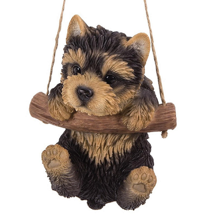 Pacific Trading Yorkie Branch Hanger Ornament 5 Inch Brown Image