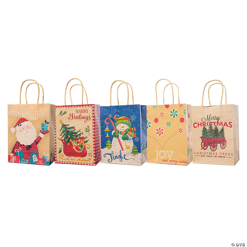 Pack of 15 Assorted Medium Christmas Gift Bags with Handle Image
