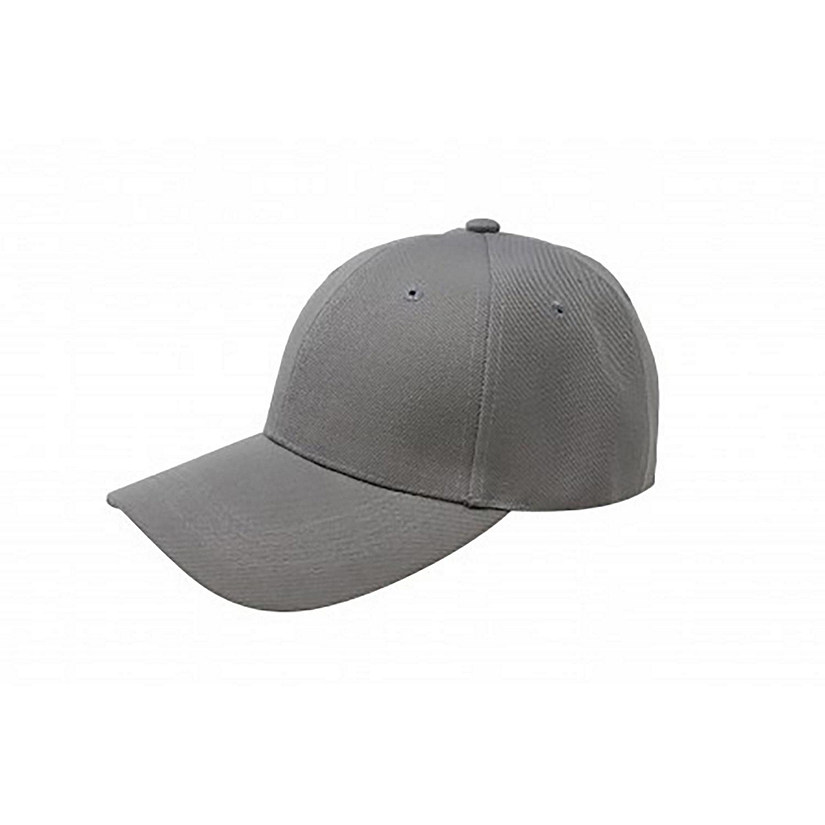 Pack of 15 Bulk Wholesale Plain Baseball Cap Hat Adjustable (Grey) Image