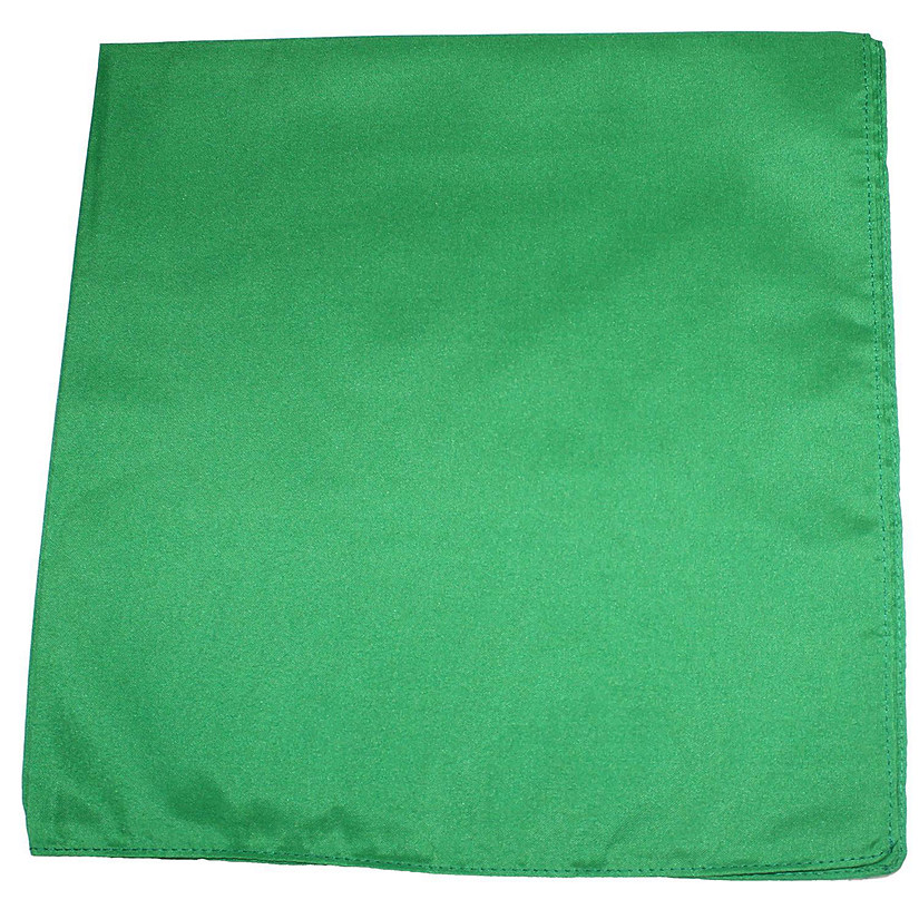Pack of 2 Solid Cotton Extra Large Bandanas - 27 x 27 Inches / 68 x 68 cm (Green) Image