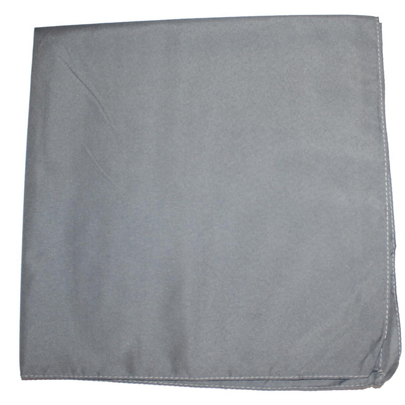 Pack of 2 Solid Cotton Extra Large Bandanas - 27 x 27 Inches / 68 x 68 cm (Grey) Image