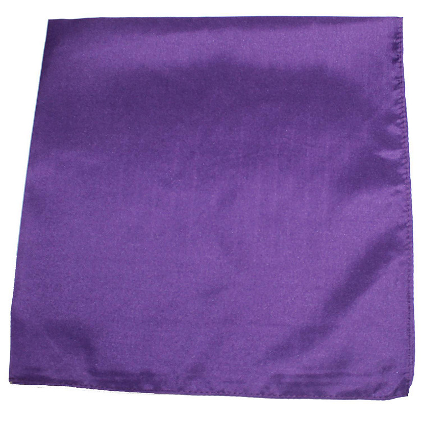 Pack of 2 Solid Cotton Extra Large Bandanas - 27 x 27 Inches / 68 x 68 cm (Purple) Image