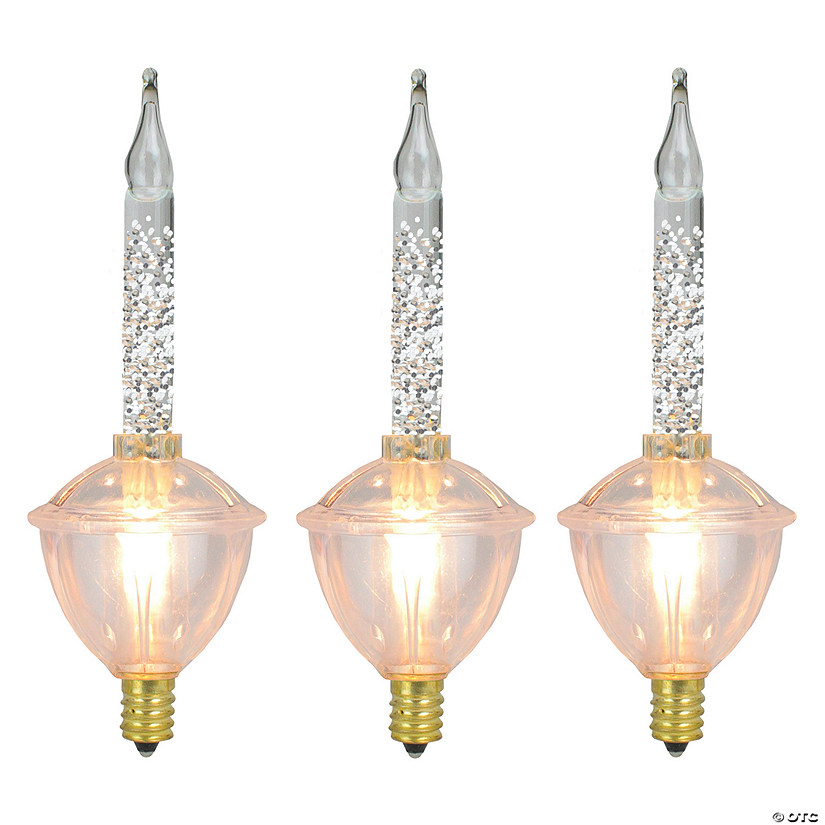 Pack of 3 Clear C7 Retro Bubble Light Replacement Christmas Bulbs Image
