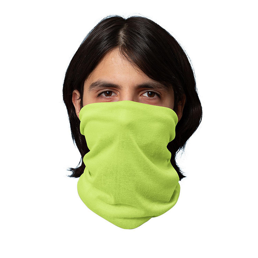 Pack of 3 Face Covering Neck Gaiter Elastic and Microfiber Breathable Tube  Neck Warmer (Neon Yellow)