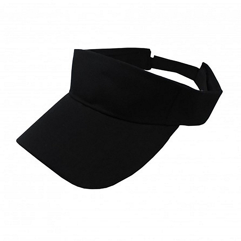 Pack of 5 Sun Visor Adjustable Cap Hat Athletic Wear (Black) Image
