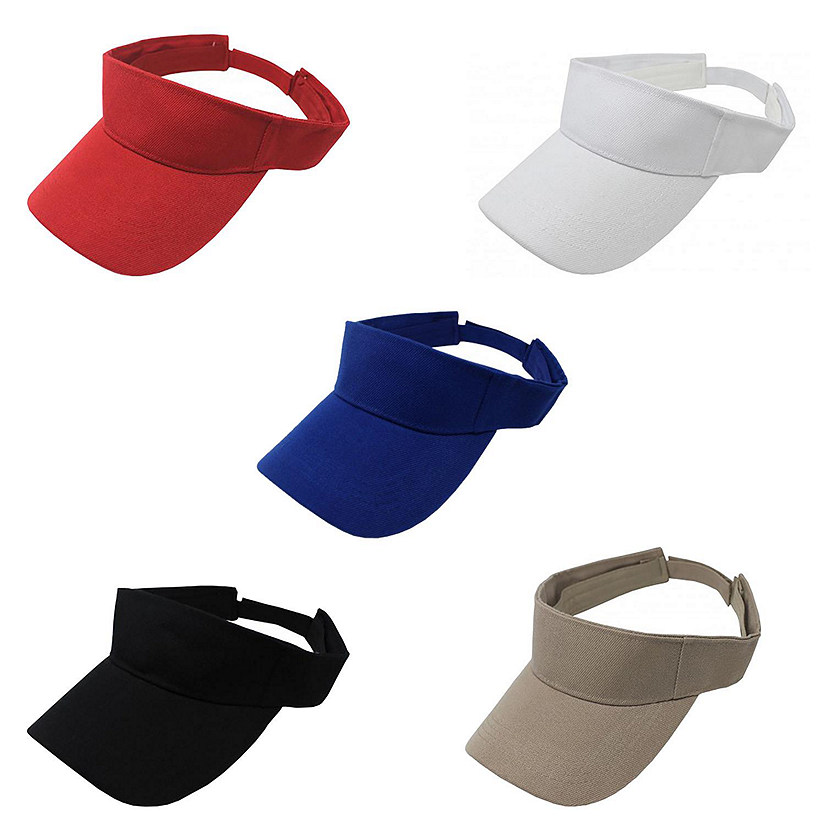 Pack of 5 Sun Visor Adjustable Cap Hat Athletic Wear (Mix) Image