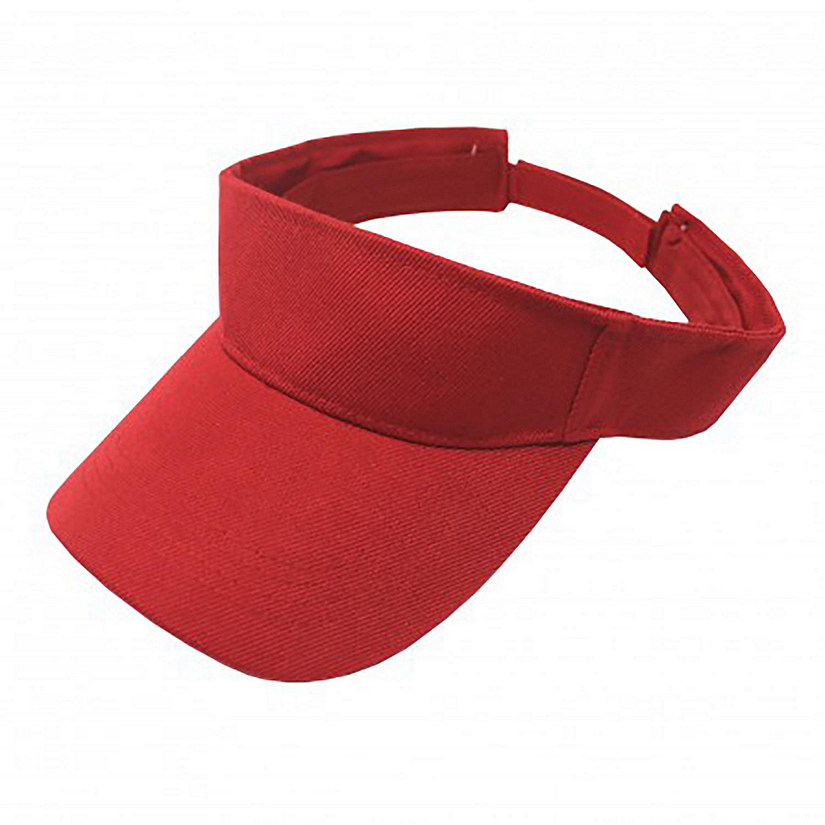 Pack of 5 Sun Visor Adjustable Cap Hat Athletic Wear (Red) Image