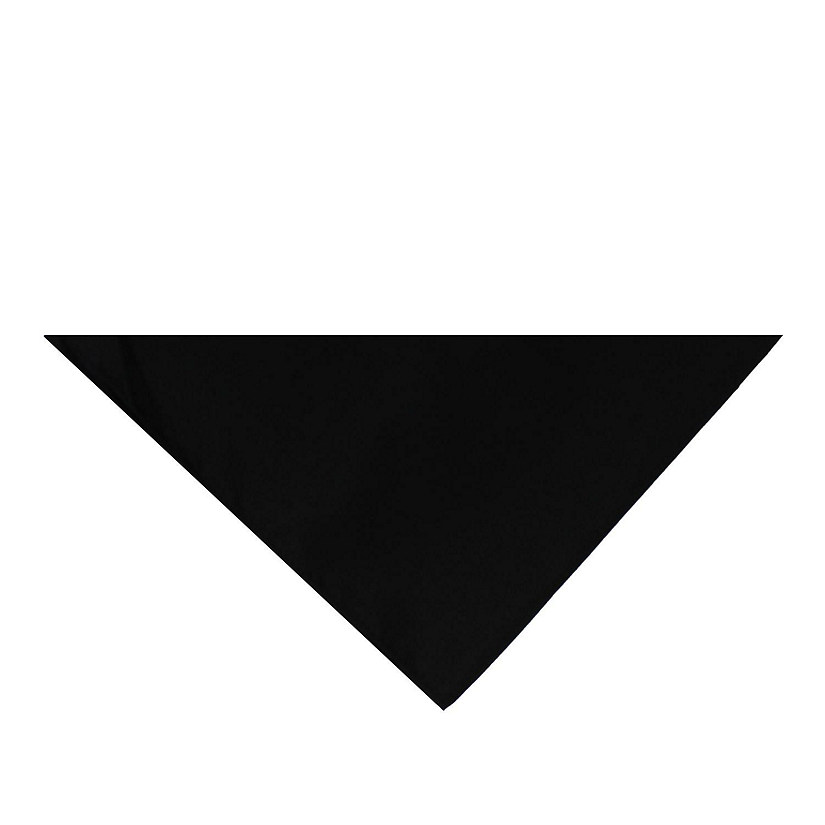 Pack of 9 Triangle Cotton Bandanas - Solid Colors and cotton - 30 in x 20 in x 20 in (Black) Image