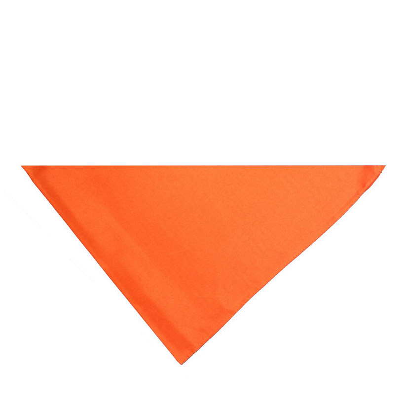 Pack of 9 Triangle Cotton Bandanas - Solid Colors and cotton - 30 in x 20 in x 20 in (Orange) Image
