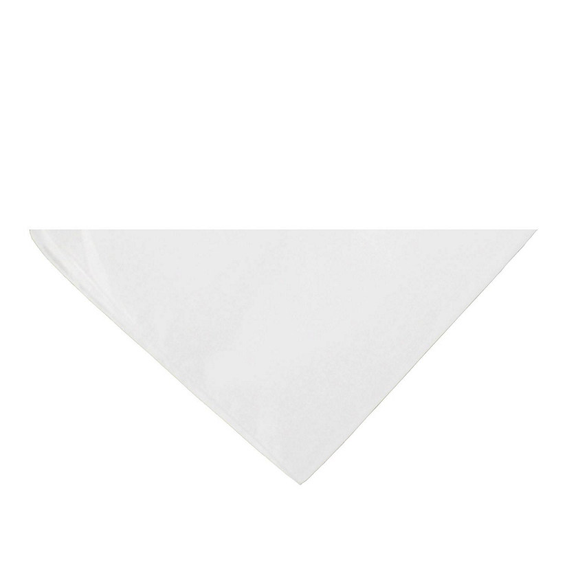 Pack of 9 Triangle Cotton Bandanas - Solid Colors and cotton - 30 in x 20 in x 20 in (White) Image
