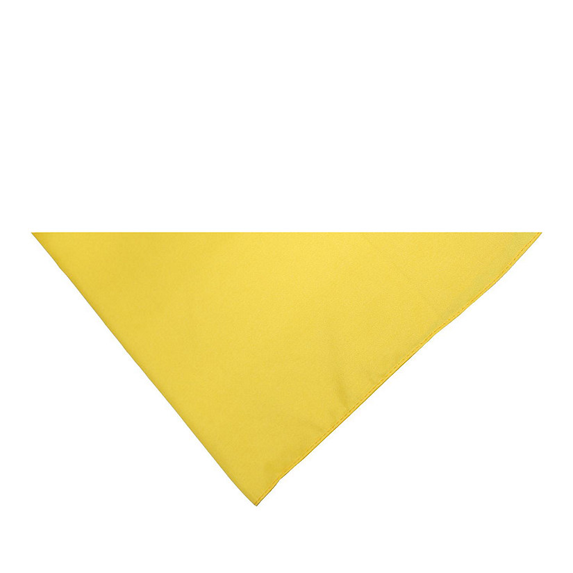 Pack of 9 Triangle Cotton Bandanas - Solid Colors and cotton - 30 in x 20 in x 20 in (Yellow) Image