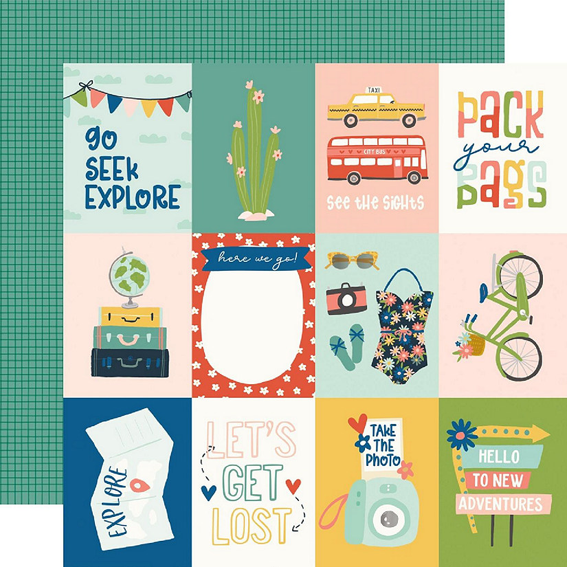 Pack Your Bags DoubleSided Cardstock 12"X12"3X4 Elements Oriental