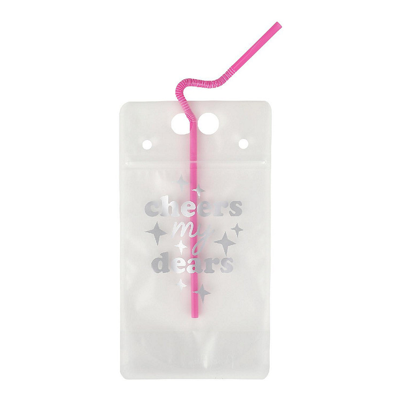 Packed Party Cheers My Dears 4-Pack Reusable Drink Straw Set Image