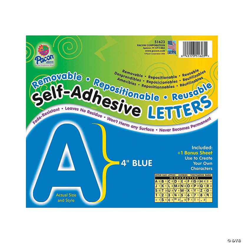Pacon&#174; Blue Self-Adhesive Letters - 78 Pc. Image