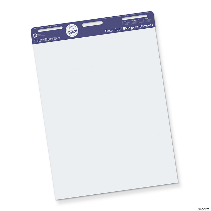 Pacon Easel Pad, Non-Adhesive, White, Unruled 27" x 34", 50 Sheets Image