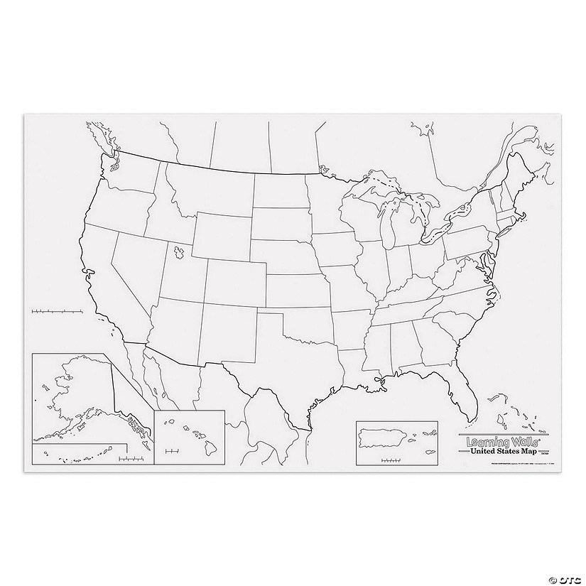 Pacon Learning Walls, United States Map, 48" x 72", 1 Piece Image