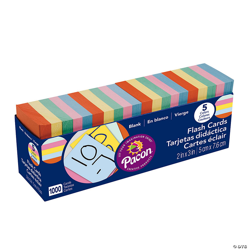Pacon® Mini Color Blank Flash Cards Oriental Trading