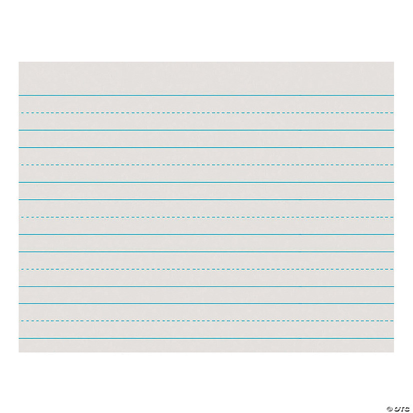 Pacon Newsprint Handwriting Paper, Skip-A-Line, Grade 1, White, 1" Ruled (Long Way), 11" x 8.5", 500 Sheets Per Pack, 5 Packs Image