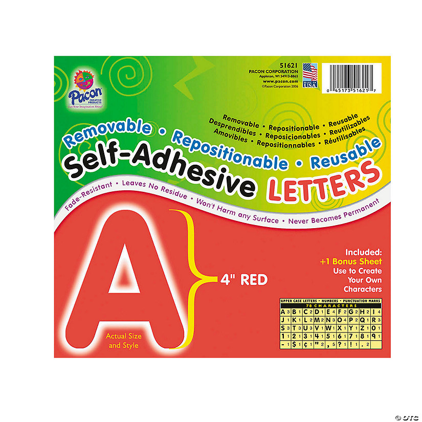 Pacon&amp;#174; Self-Adhesive Letters - 78 Pc. Image