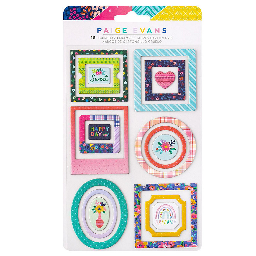 Paige Evans Blooming Wild Chipboard Mini Frames-18/Pkg Image