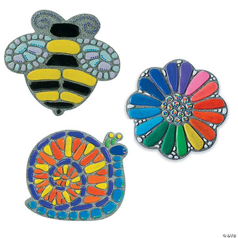 Paint Your Own Stepping Stones Flower, Bee & Snail Set of 3 MindWare