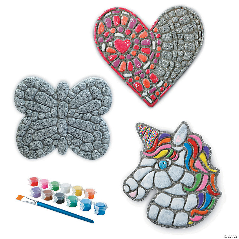 Paint Your Own Stepping Stones Unicorn, Butterfly & Heart MindWare