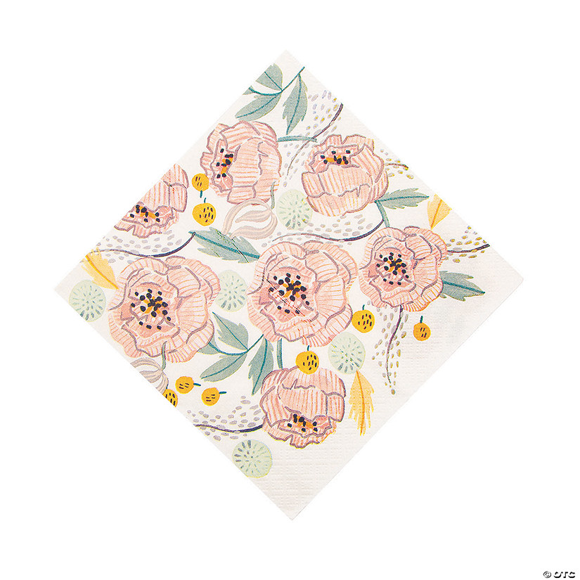 Painted Floral Luncheon Napkins - 16 Pc. Image