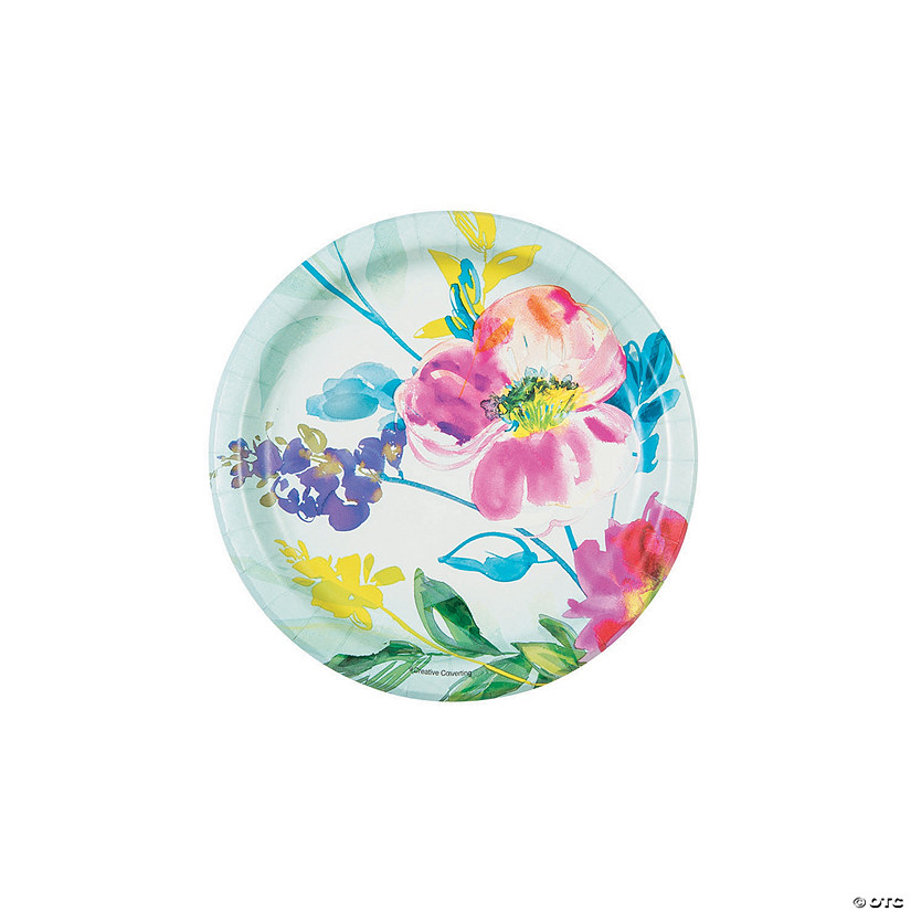 Painterly Floral Dessert Plates Discontinued