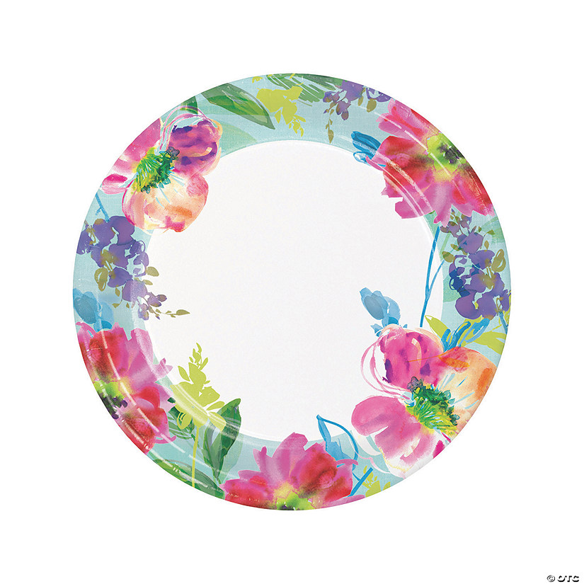 Painterly Floral Dinner Paper Plates Discontinued