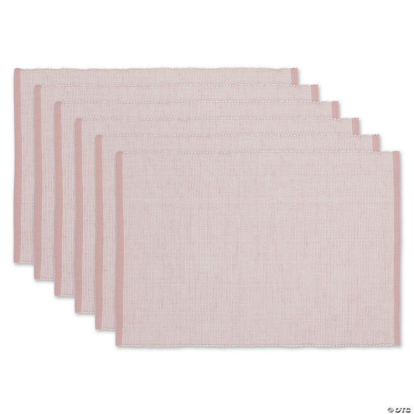 Pale Mauve Eco-Friendly Chambray Fine Ribbed Placemat 6 Piece Image