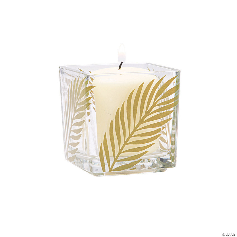 Palm Leaf Square Votive Candle Holders - 6 Pc. Image