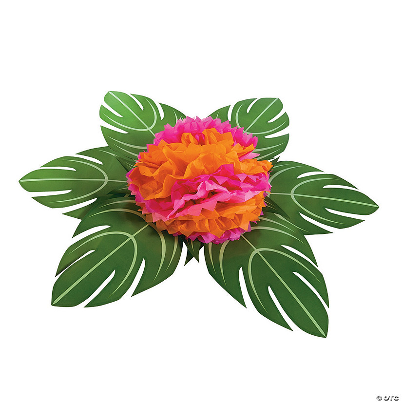 Palm Leaf Table Decor with Flower Image
