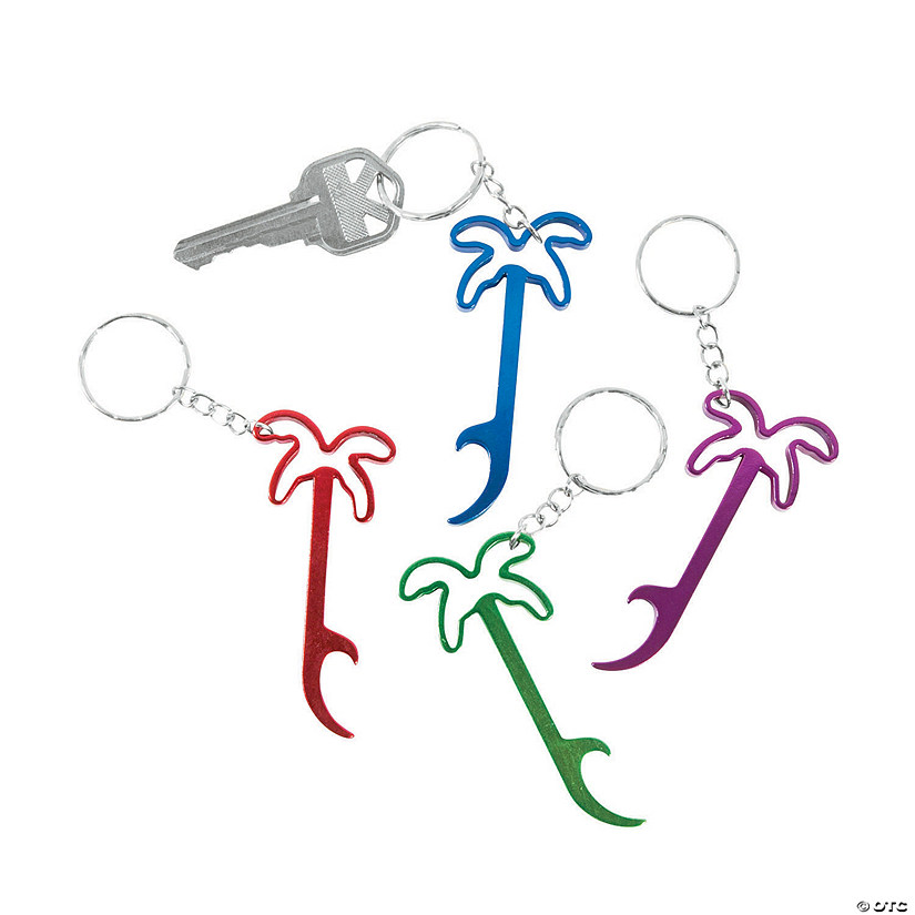 Palm Tree Bottle Opener Keychains - 12 Pc. Image
