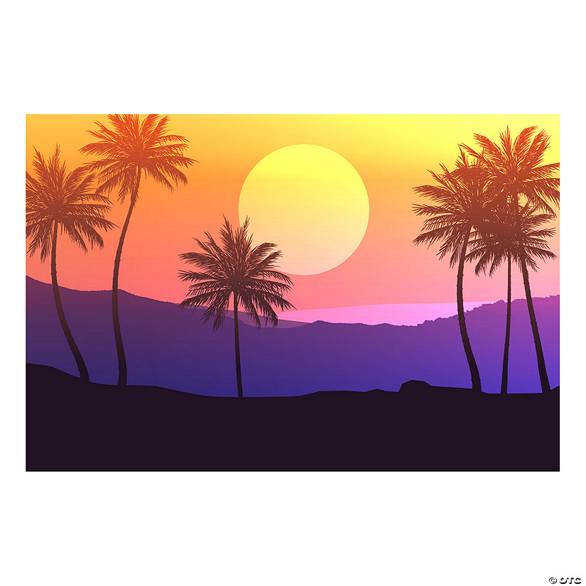 Palm Tree Sunset Backdrop Banner - 2 Pc. Image