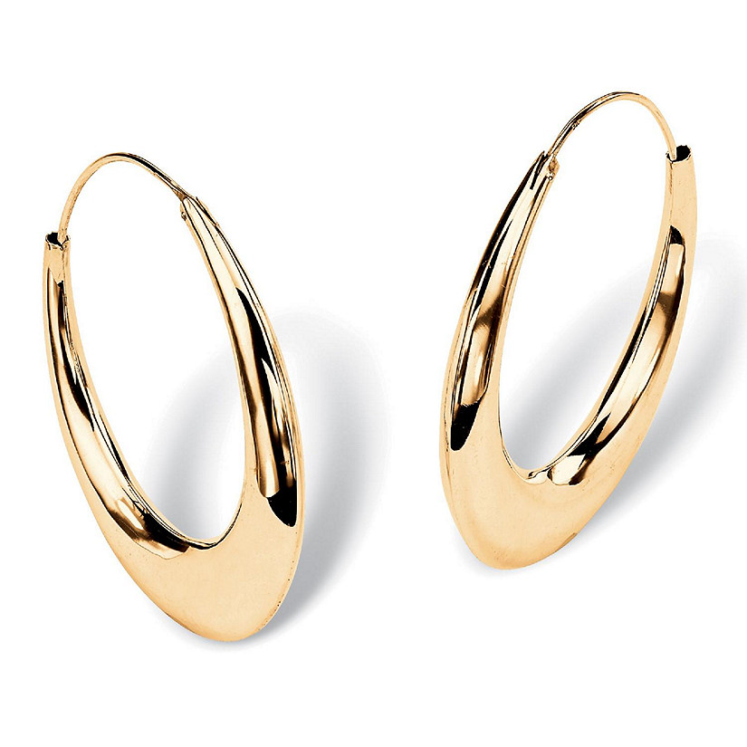 PalmBeach Jewelry 18K Yellow Gold-plated Sterling Silver Puffed Hoop Earrings (47mm) Size Image
