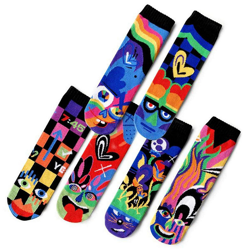 Pals Socks Colorful Personality Bundle - Tween - 3 Mismatched Pairs Image