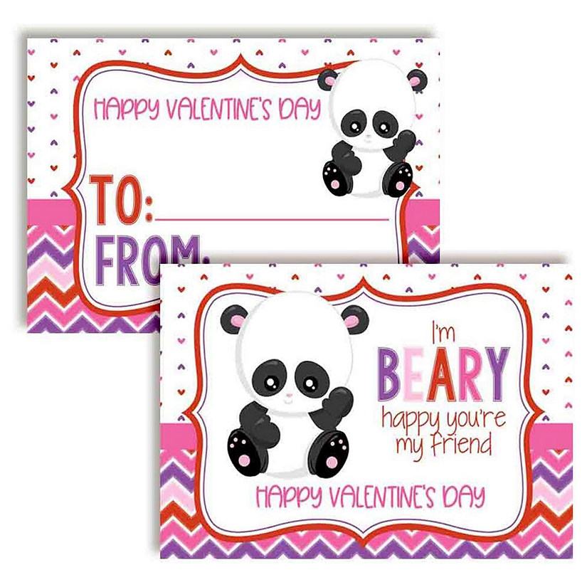Panda Bear Classroom Valentines 30pc. by AmandaCreation Image