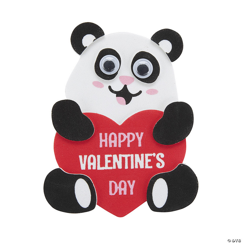 Panda Valentine&#8217;s Day Magnet Craft Kit - Makes 12 Image