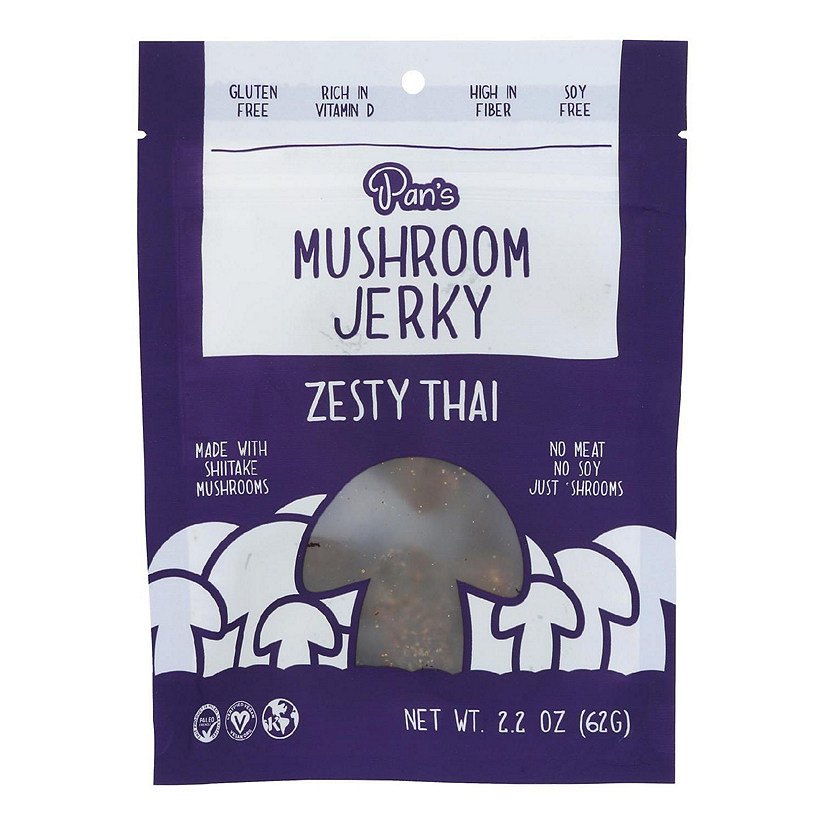 Pan's - Mushroom Jerky Zesty Thai - Case of 6-2.2 OZ Image