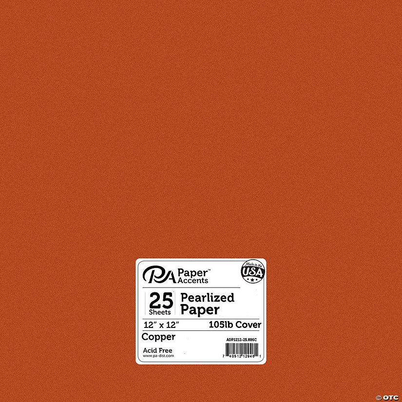 Paper Accents Cardstock 12"x 12" Pearlized 105lb Copper 25pc&#160; &#160;&#160; &#160; Image