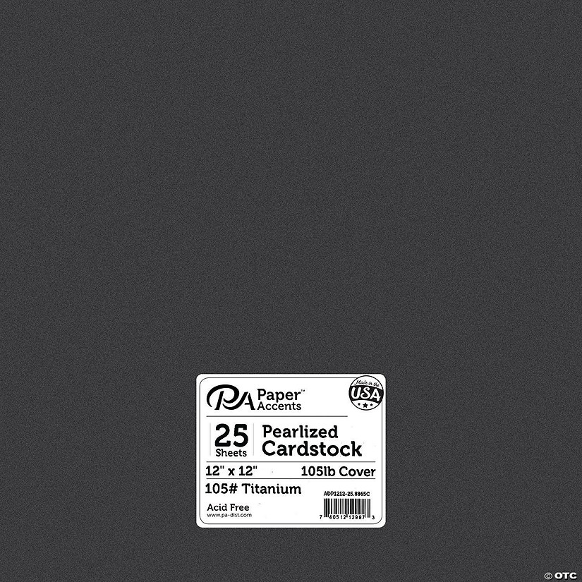 Paper Accents Cardstock 12"x 12" Pearlized 105lb Titanium 25pc&#160; &#160;&#160; &#160; Image