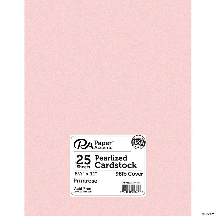 Paper Accents Cardstock 8.5"x 11" Pearlized 98lb Primrose 25pc&#160; &#160;&#160; &#160; Image