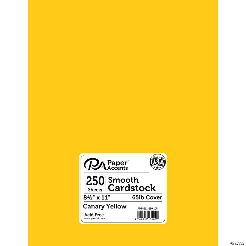 Paper Accents Cardstock 8.5"x 11" Smooth 65lb Canary Yellow 250pc&#160; &#160;&#160; &#160; Image